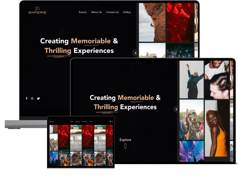 Experie Impression Website for Experience website design